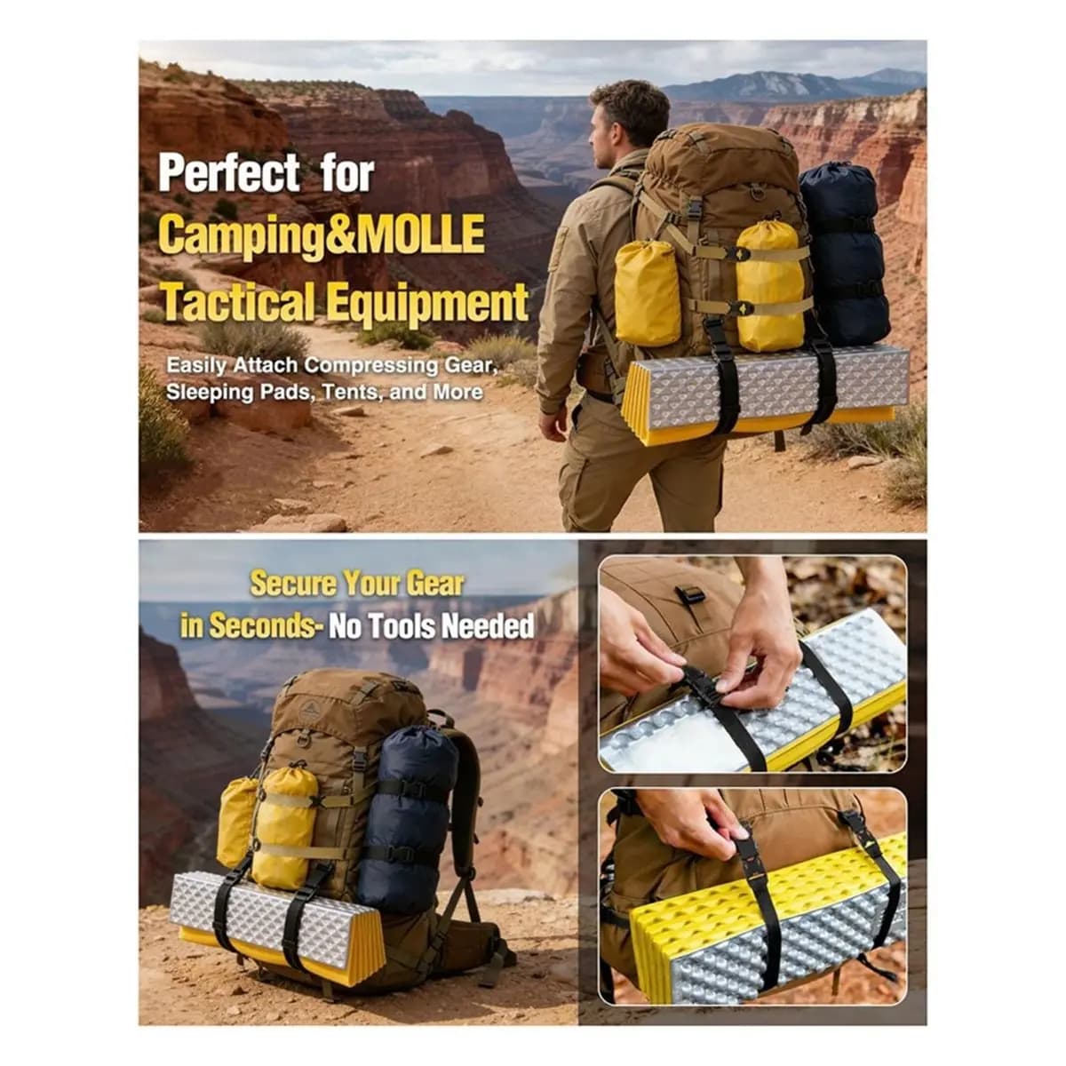 PHONE&GEAR Backpack Straps Attachment Backpack Accessories, Adjustable Tie Down Straps