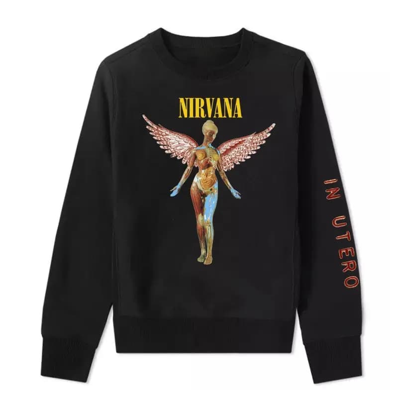 Pop NirVANA Band Rock Long-sleeved Hoodie - Nirvana Kurt Cobain Men's Punk Loose-fitting Hoodie - Fall/Winter Bestseller