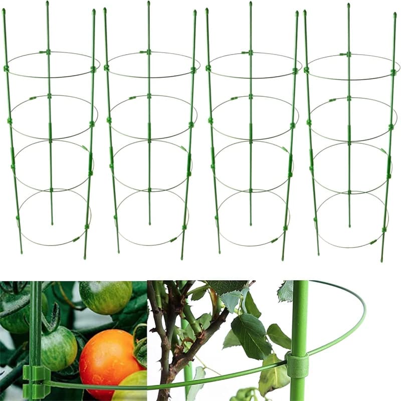 Supporto per Piante da 45cm, Anello di Sostegno Rotondo in Plastica, Gabbia per Piante, Supporto per Vasi di Fiori, Traliccio per Piante Rampicanti