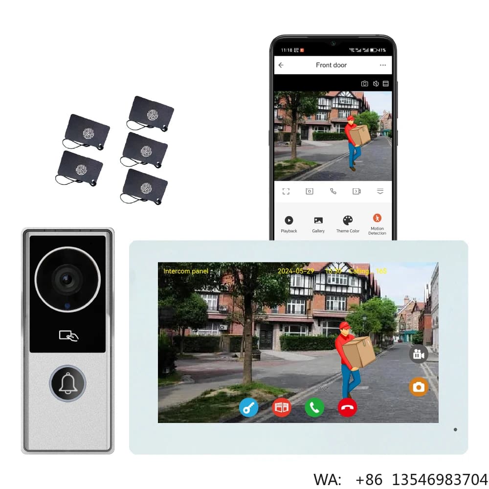 Videocitofono con Schermo Intelligente da 7 e 10,1 Pollici, Visione Notturna, Telecamera di Sicurezza Domestica Basata su Linux