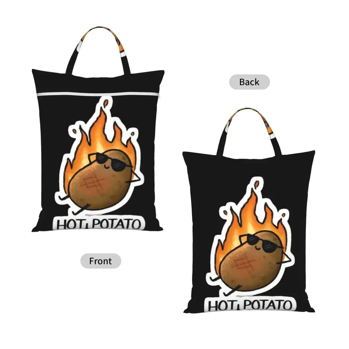 Fisher Potato Travel Laundry Bag Waterproof Reusable Dirty Clothes Pouch Gym Yoga Vacation Washing Basket