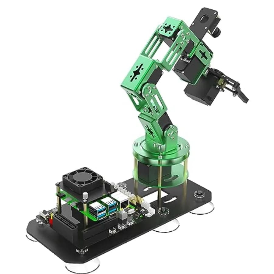 Braccio Robotico 6DOF per Raspberry Pi 5-4GB: Telecamera AI 3D ROS2 per Collaborazione Desktop e Programmazione Python per Ingegneria Meccanica