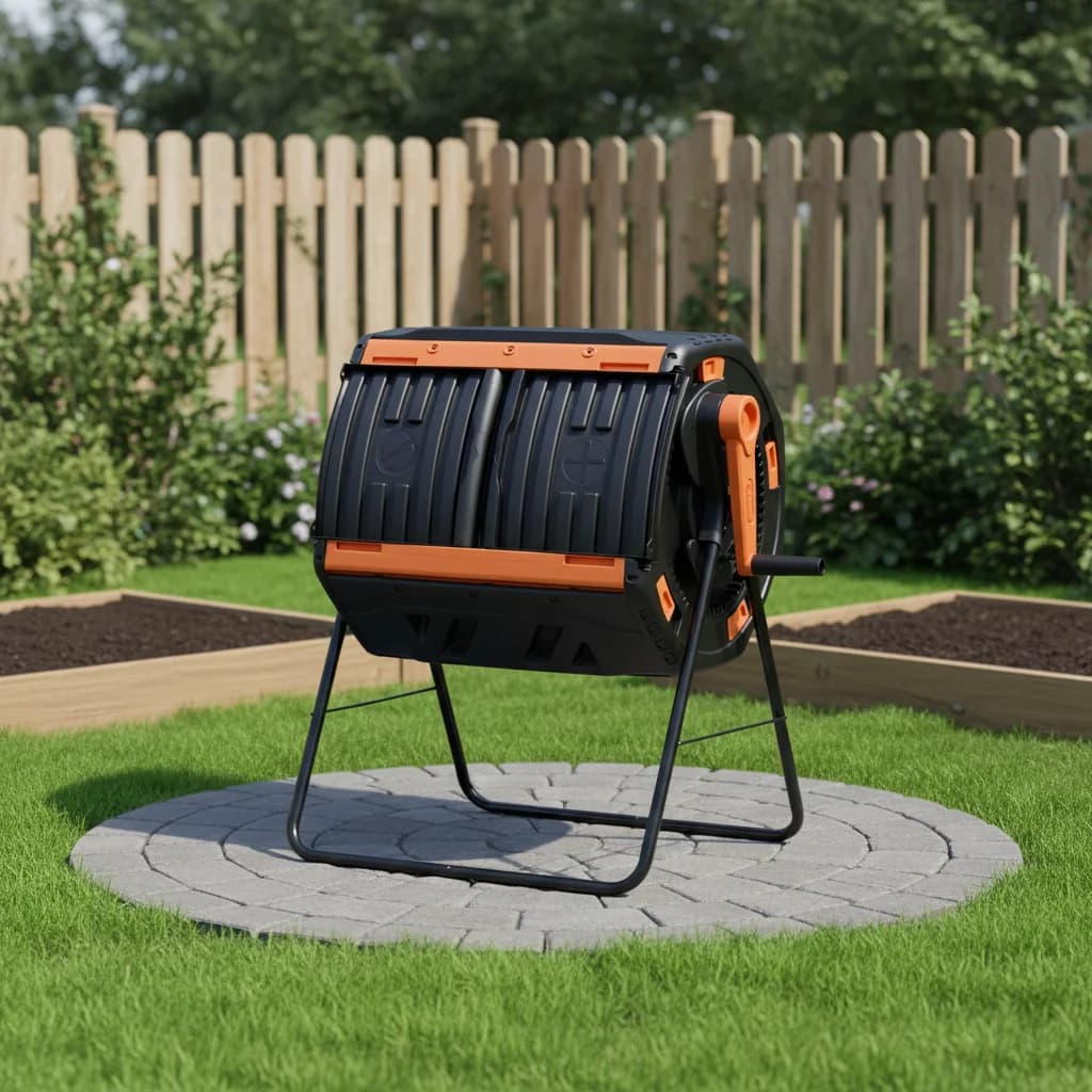 Large 200L Garden Composter Bin Plastic Outdoor Household Kitchen Compost Box Creates Fertile Soil