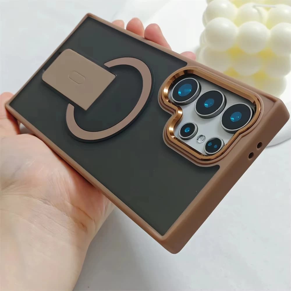 Luxury Foldable Magnetic Phone Case for Samsung S26 S25 S24 S23 Ultra Plus S25edge S25edge S25FE S24FE Rear Cover Opaque Translucent