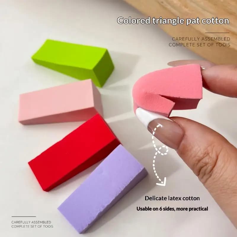 50 Pezzi Spugne Colorate Quadrate e Triangolari per Nail Art, Sfumature per Smalto Gel Fai-da-Te, Accessori per Manicure
