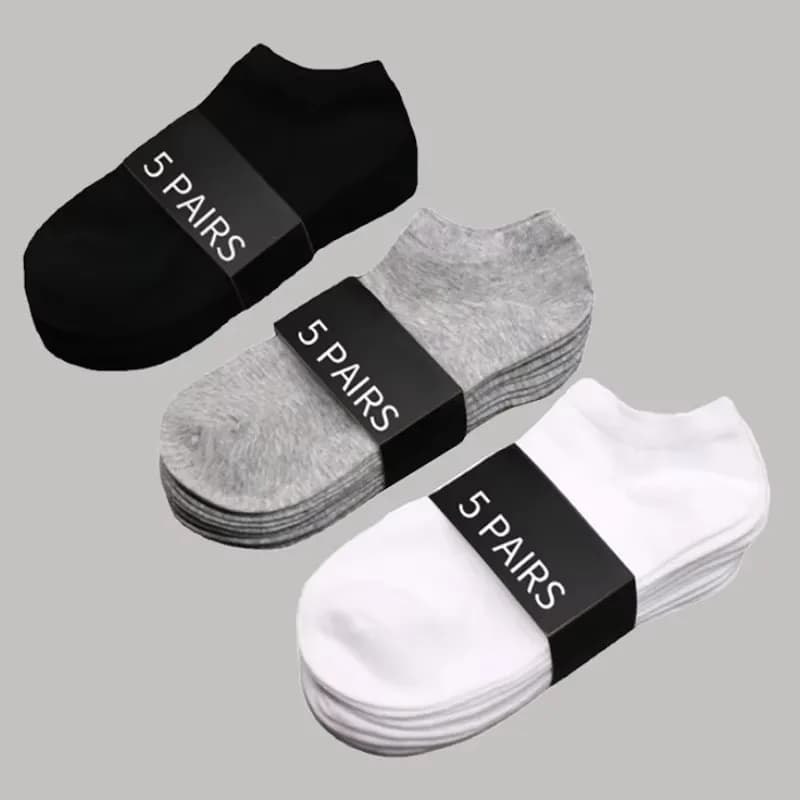 5/10 Pairs Unisex Socks Low Cut Breathable Business Boat Sock Solid Color Comfort Ankle Casual White Black Summer Men Busine