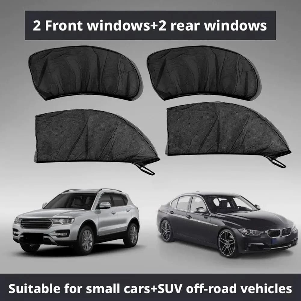 Auto Window Parasol Network 2/4 Pieces, New Anti-slip Screen and Solar Protection for Cars, Parasol Network for Privacy