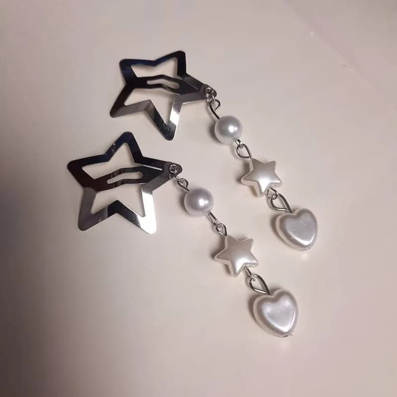 star hair clips coquette accessories for fashion hair y2k accessories for hair clips girls