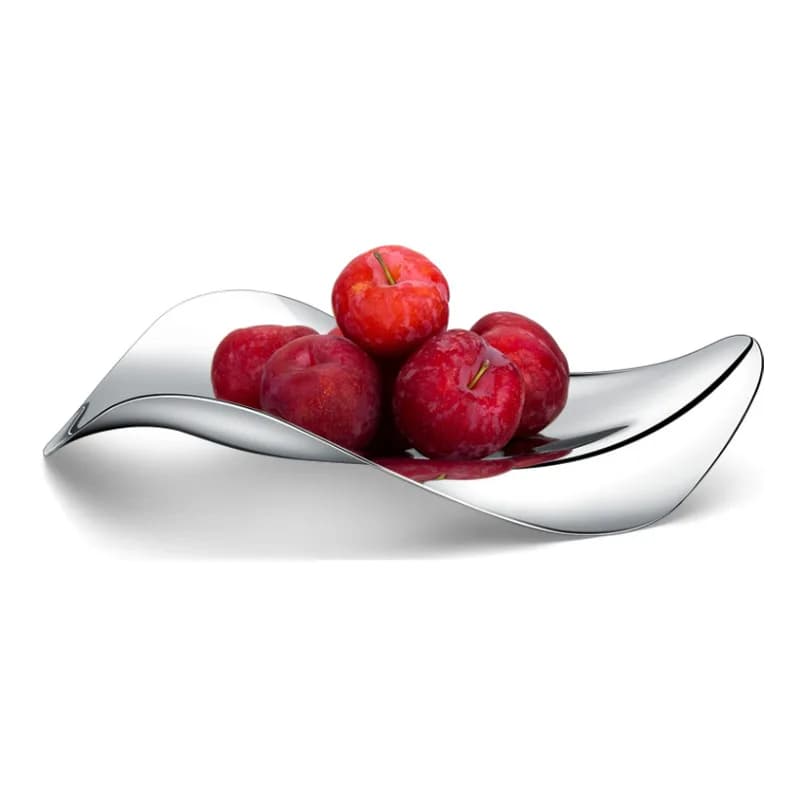 Piatto moderno europeo creativo in acciaio inossidabile per frutta secca, ornamento da tavolino da salotto di lusso leggero, frutta scintillante