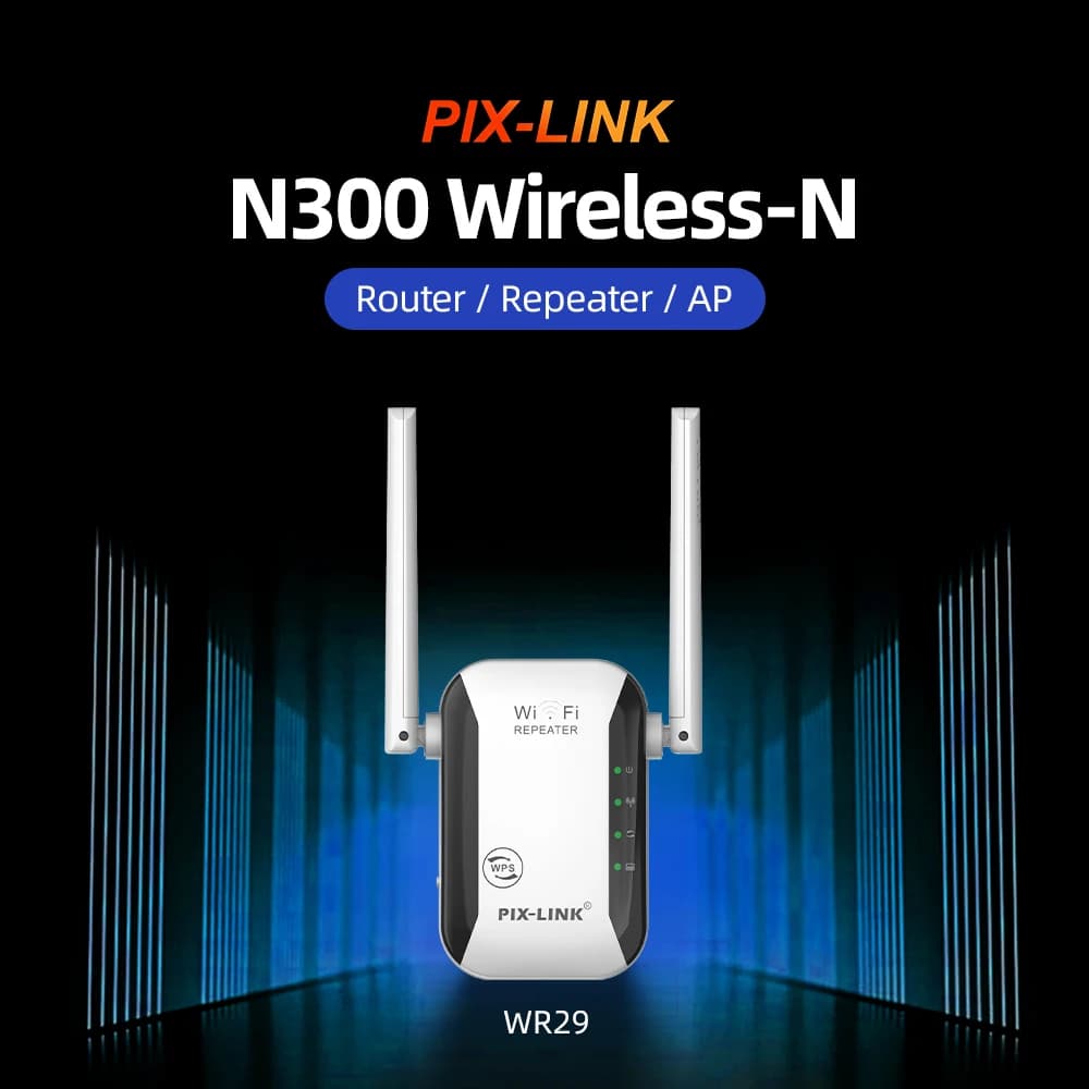 PIX-LINK WR29 Ripetitore WiFi Wireless 300Mbps, Amplificatore di Segnale WiFi 2.4G 802.11n/b/g, Estensore di Rete a Lungo Raggio