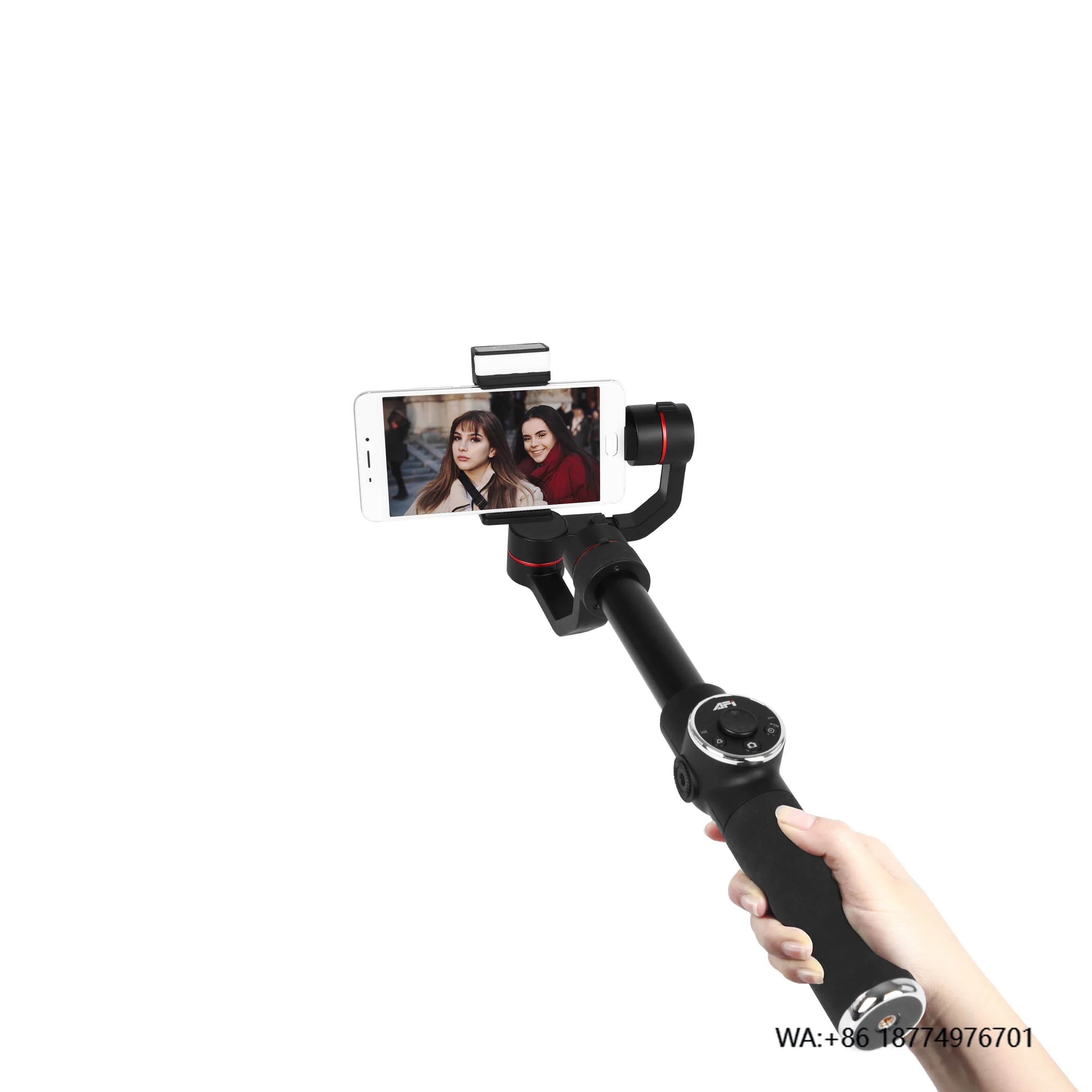 AFI AI Face Tracking V5 Stabilizzatore cardanico Fotocamera del telefono Luce di riempimento a 360 gradi Selfie Stick Stabilizzatore cardanico a 3 assi Sport