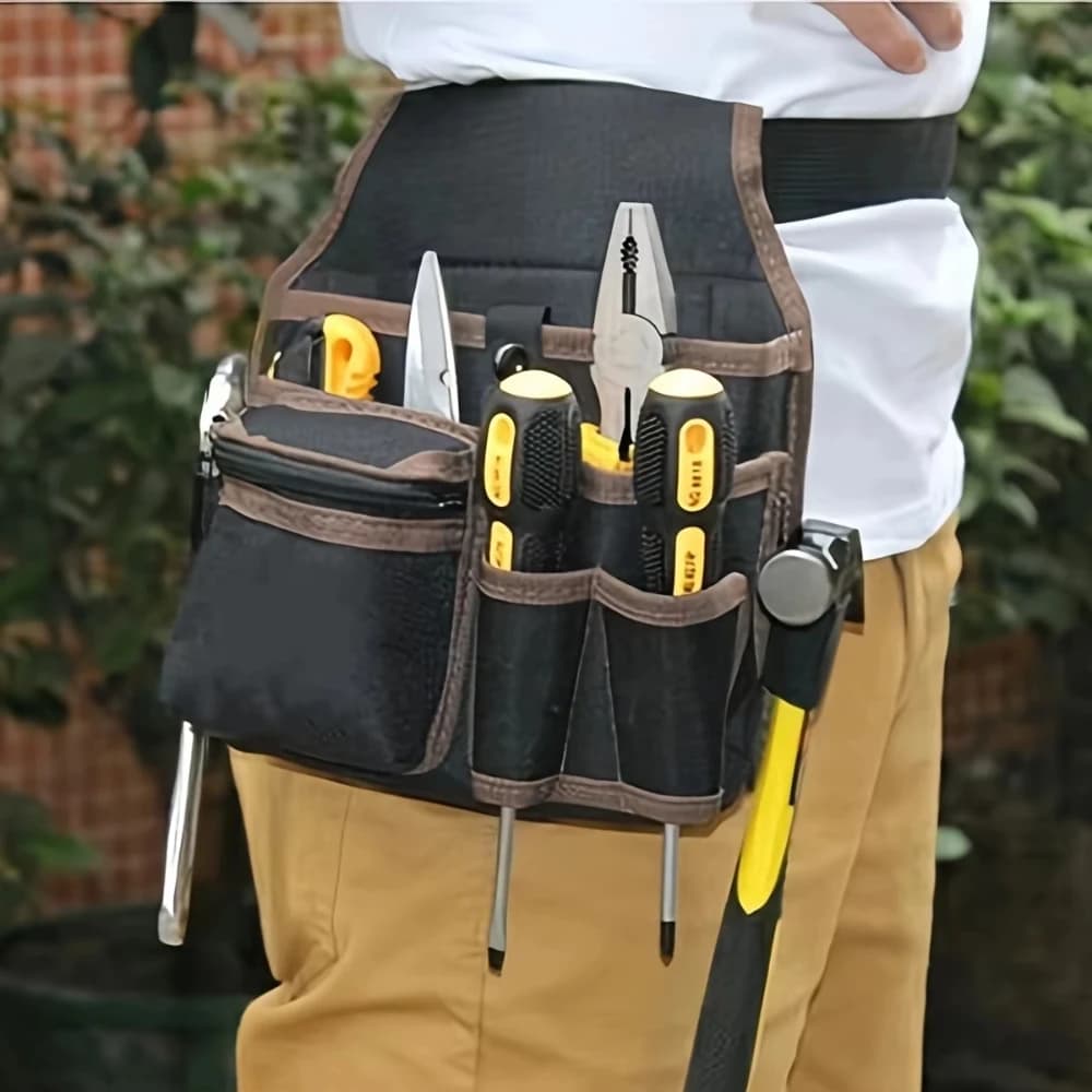 Multif Tool Storage Bag Pouch Belt Hardware Electrician Toolkit Multi-Pocket Electrician & Carpenter Tools for Maintenance Work