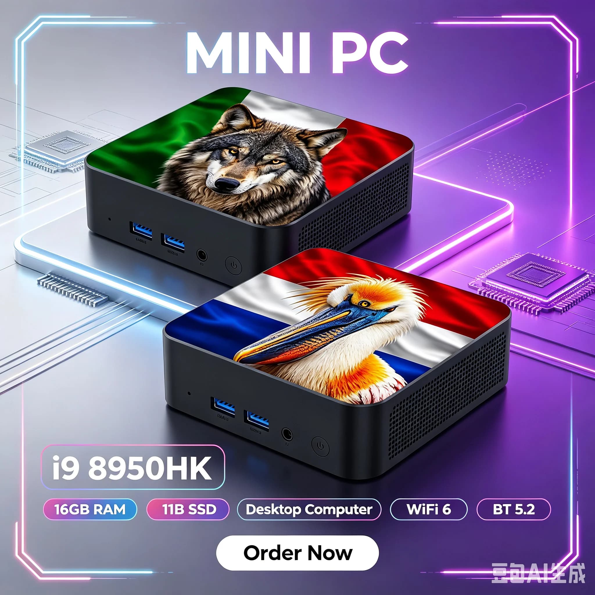 2026 Windows 11 Pro Mini Pc Intel i9 8950HK Mini PC Computer 16GB RAM 1TB SSD Gaming PC Wifi 6 BT5.2 Mini PC Desktop