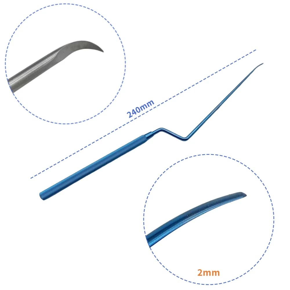 QSWTITAN Micro Spatola Dissectori Micro Curette Coltello Microscopico per Strumenti Neurochirurgici Titanio