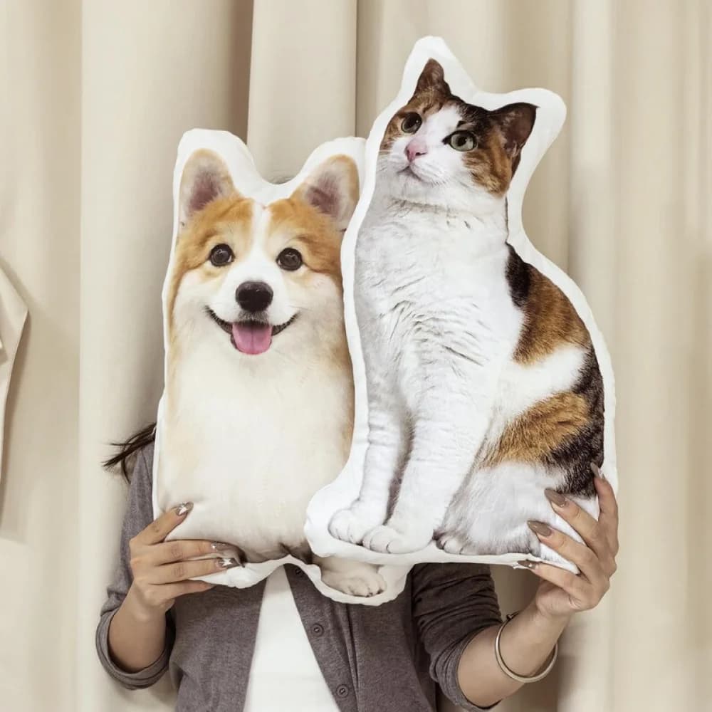 Cuscino 3D personalizzato a forma di gatto o cane, cuscino commemorativo per animali domestici da foto, regalo per la perdita di un animale, giocattoli di peluche, bambole