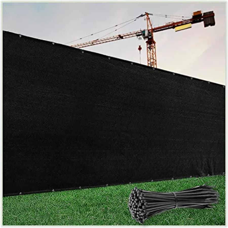 Telo frangivento e schermante per recinzioni 5' x 50' - Tessuto a rete per ombreggiatura - Grado commerciale 170 GSM - Fascette stringicavo