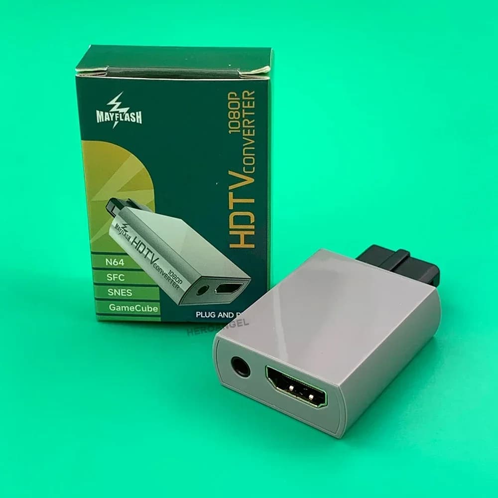 Adattatore Convertitore Audio da 3,5mm per PC, HDTV, Monitor, Display, Compatibile con N64/GameCube/SFC/SNES a HDMI, Mayflash Supporta 1080P