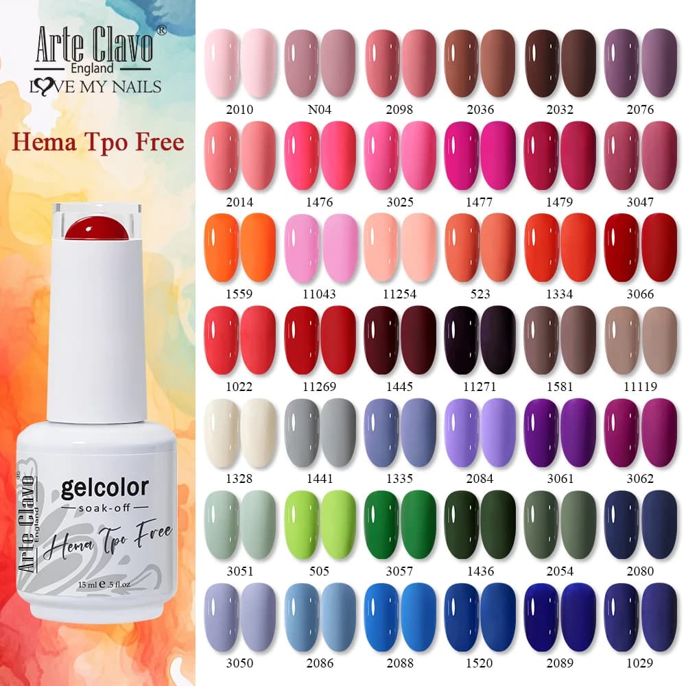 Arte Clavo HEMA TPO FREE Smalto per unghie gel 15ML di lunga durata per manicure Semi permanente Nail Art UV LED Gel Vernice per unghie Forniture