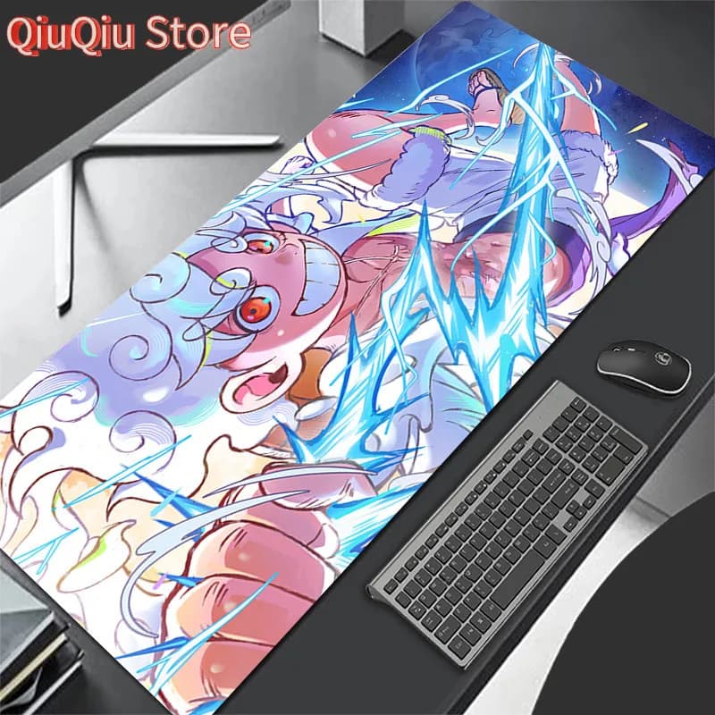 Giappone Cool Anime Mouse Pad PC Bianco Gamer Cabinet Tappeto per tastiera Laptop O-one P-piece L-luffy 5 Gear Mousepad XL Tappetino da scrivania esteso