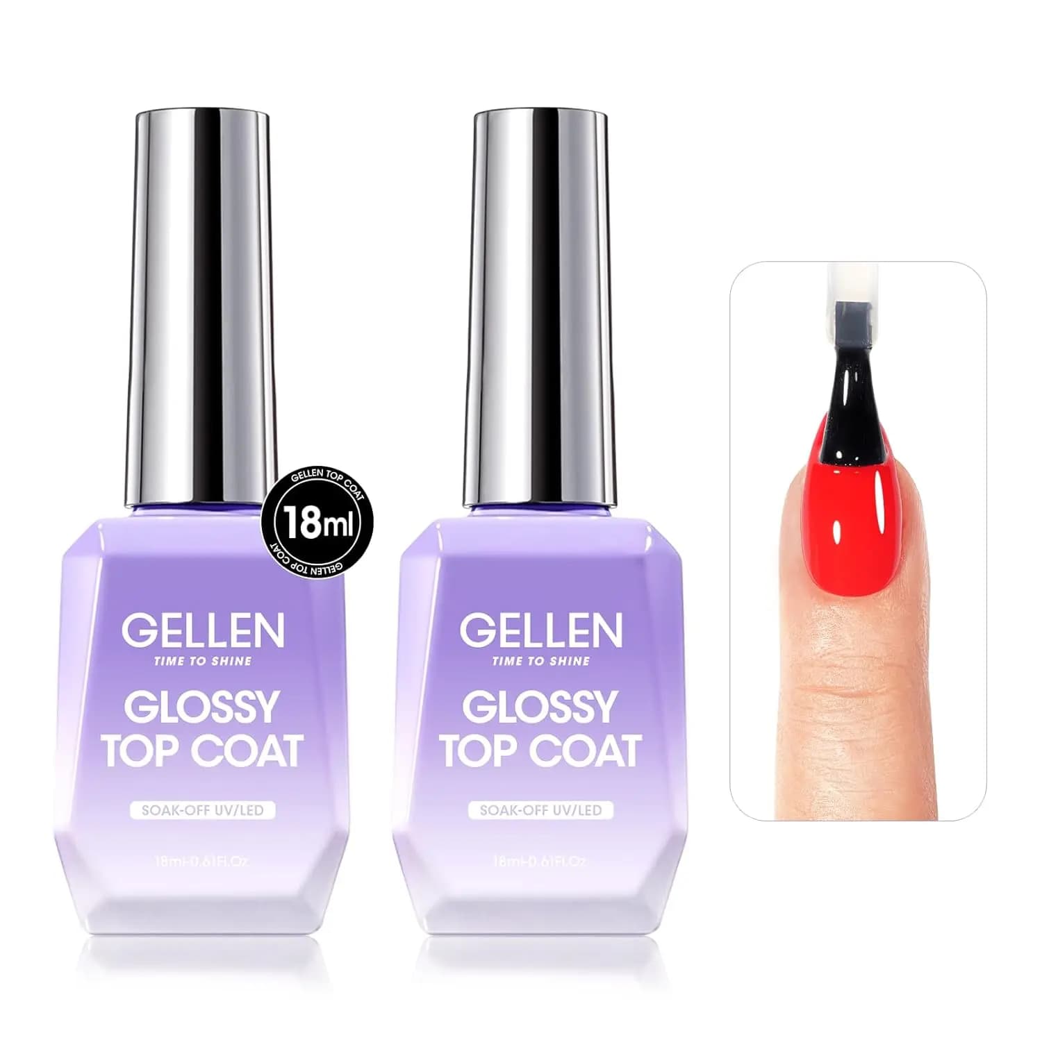 Kit di Smalto Gel GELLEN 18ml con Top Coat Lucido, Lampada UV, Adesivi per Unghie a Trasferimento d'Acqua per Nail Art a Casa