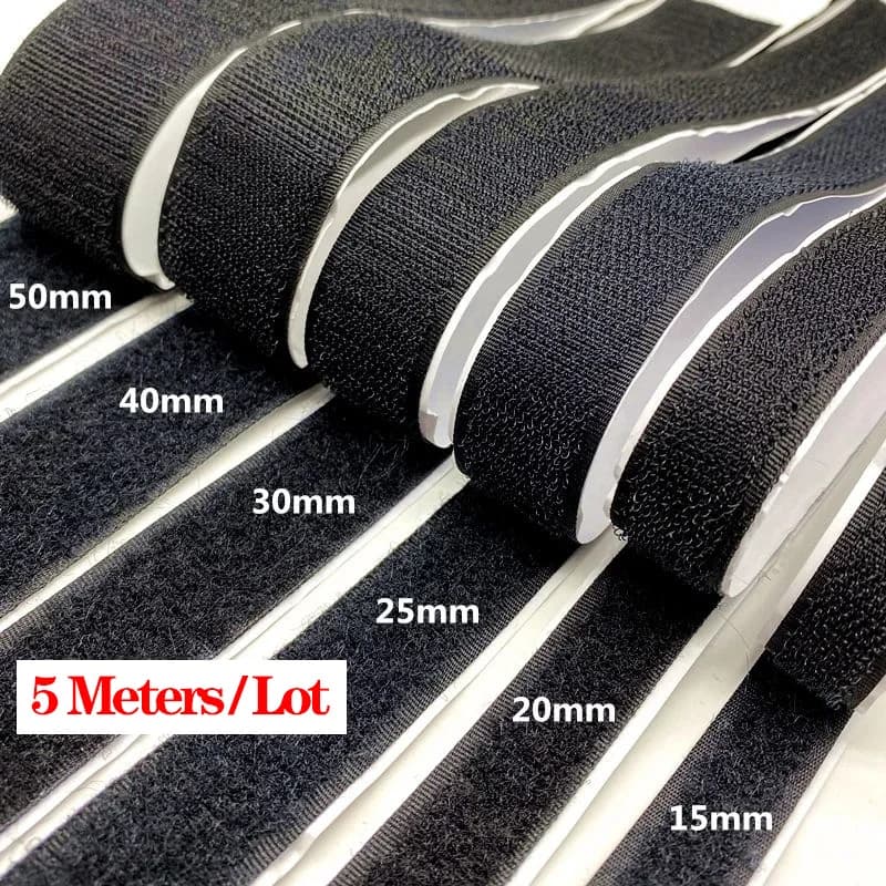 A Pair 1 yard 20mm-50mm Black White Self-Adhesive Fastener Tape Hook and Loop Tape Sewing Accessories