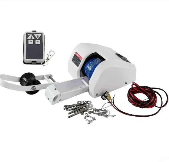 Forniture marine in plastica 12V con telecomando per verricello di ancoraggio elettrico per barche per acqua di mare 30 libbre (13,6 kg)