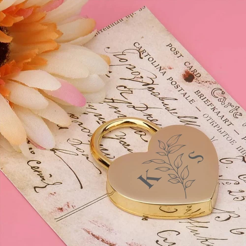 1 lucchetto romantico a forma di foglia con nome personalizzato, lucchetto con chiave per matrimonio, nome personalizzabile per borsa, valigia, bagaglio, scatola