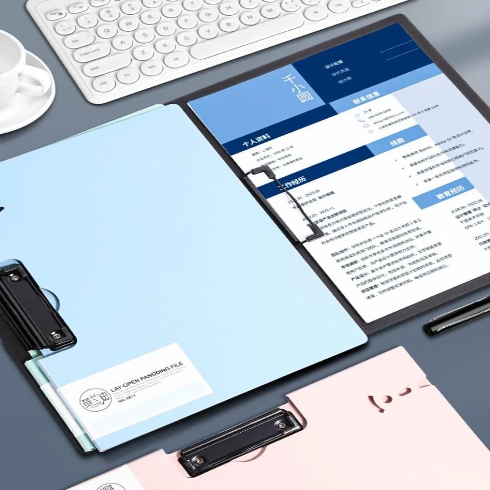 Nuova cartella di file multifunzione A4 addensata impermeabile per carta da esame, clip per appunti, per ufficio scolastico