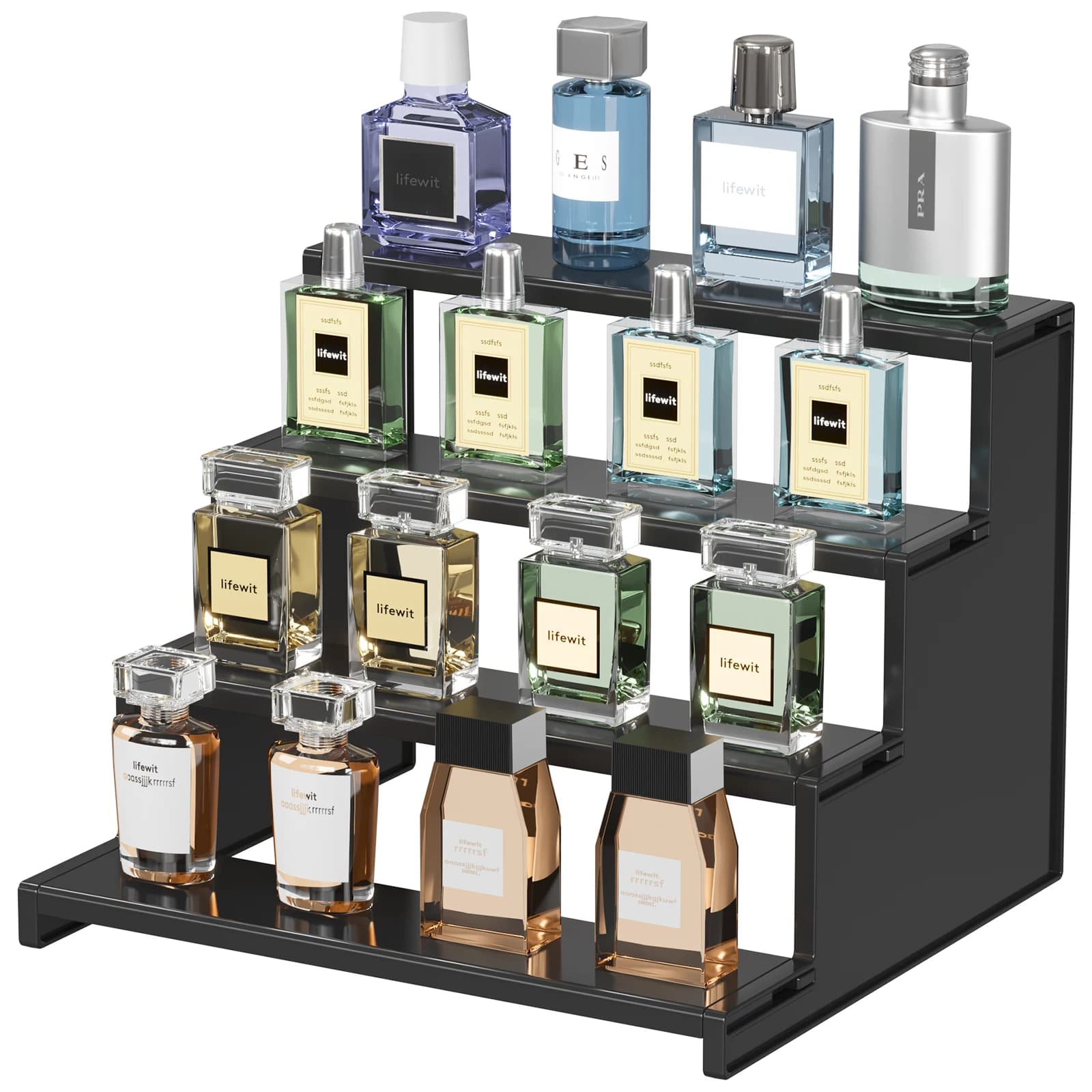 Support for dark colony, perfume organizer, toolless assembly, fragrance display, skin care, figurine, dessert