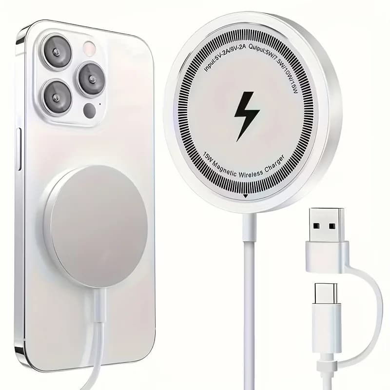 Base di Ricarica Wireless Magnetica da 15W, Caricatore Rapido Compatibile con iPhone e Serie Samsung Galaxy