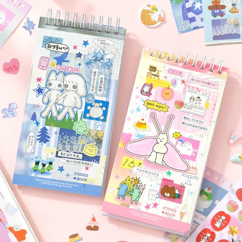 20sheets/lot Kawaii Japanese Wonderful Moments Series Die Cutting Coil Sticker Book DIY Scrapbook Stationery Decoration Kit