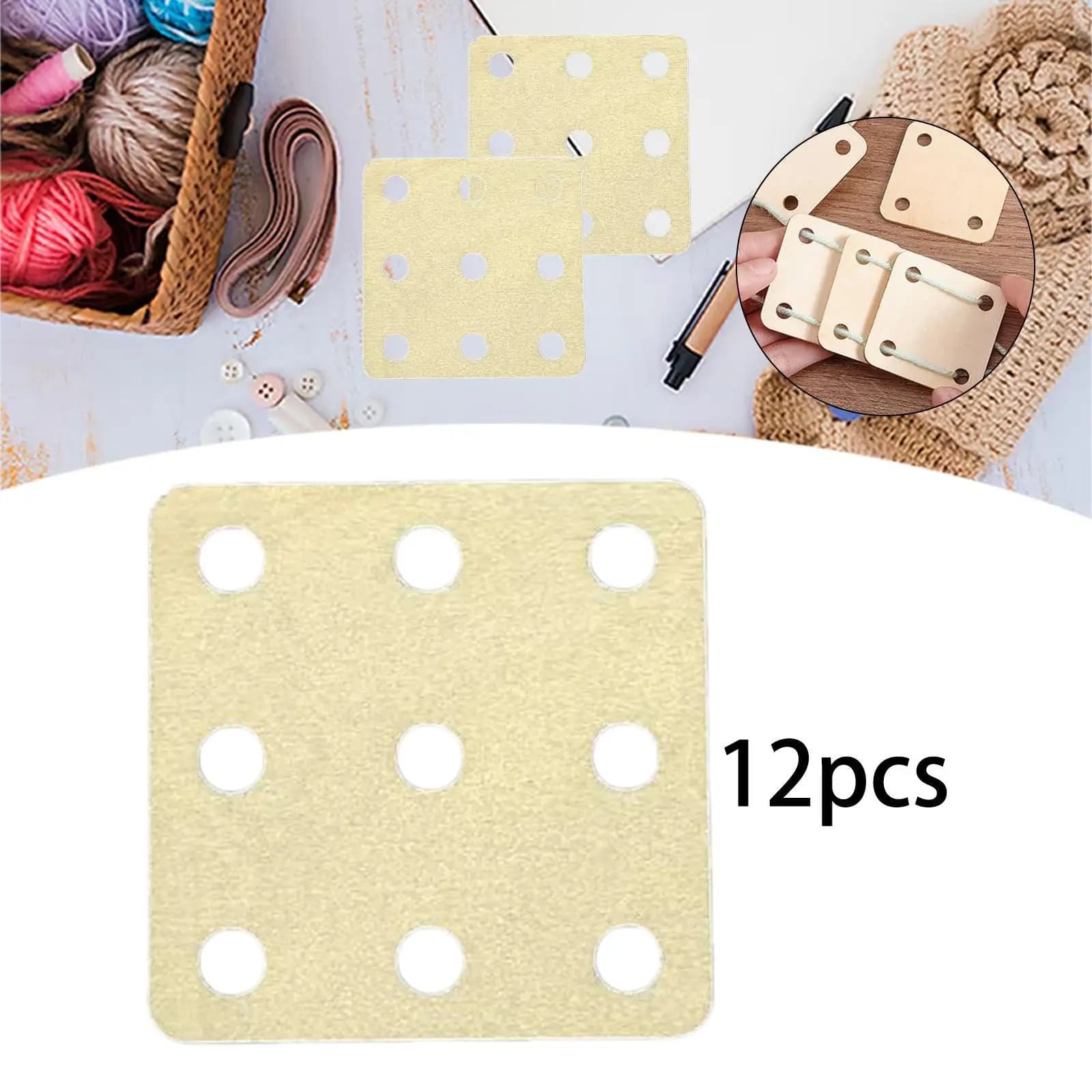 Compact Weaving Cards Wood Ten Hole Handcraft Loom Accessories Knitting Board for Versatile Weaving