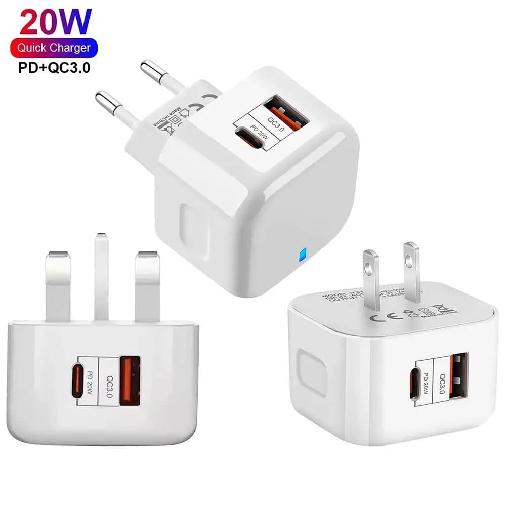 Mini 2 Ports PD Mobile Phone Charging Charging Adapter Dual USB Charger Travel Charger Wall Charger