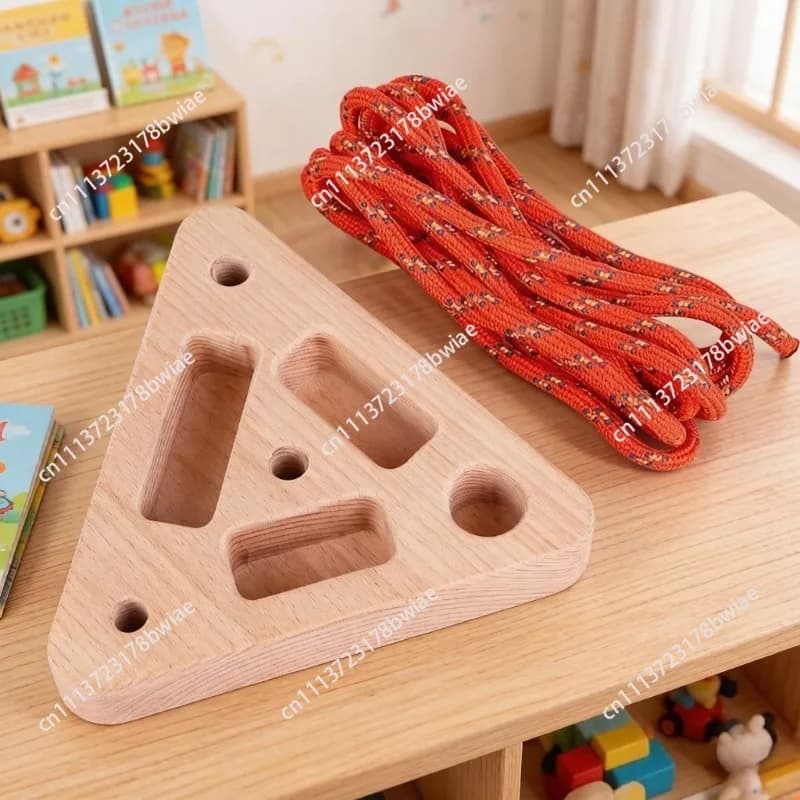 Two-Stone Portable Hanging Fingerboard Pull Up Bar Wall Mounted Climbing Training Board with Edge Crimps and Flap Pocket