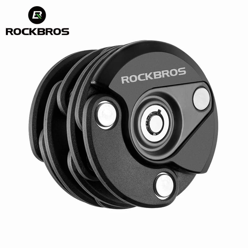 ROCKBROS lucchetto per bici con chiavi lucchetto per bicicletta lucchetto a catena portatile antifurto ad alta sicurezza con accessori per staffa di montaggio