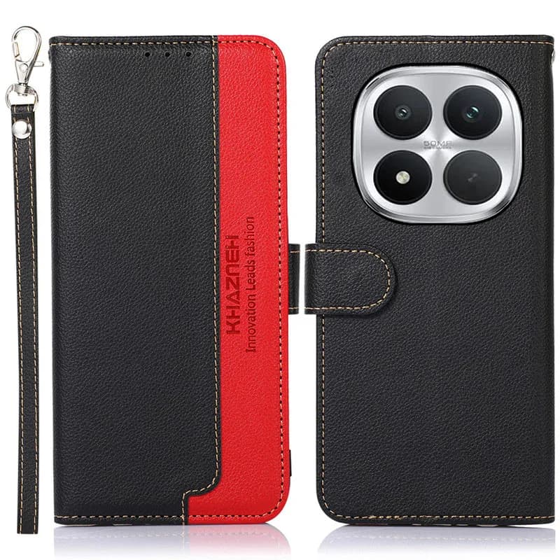 Custodia a portafoglio in pelle bicolore antiurto con slot per carte RFID e chiusura magnetica per Xiaomi Poco M8 M7 M6 Pro 5G 4G M5s M5
