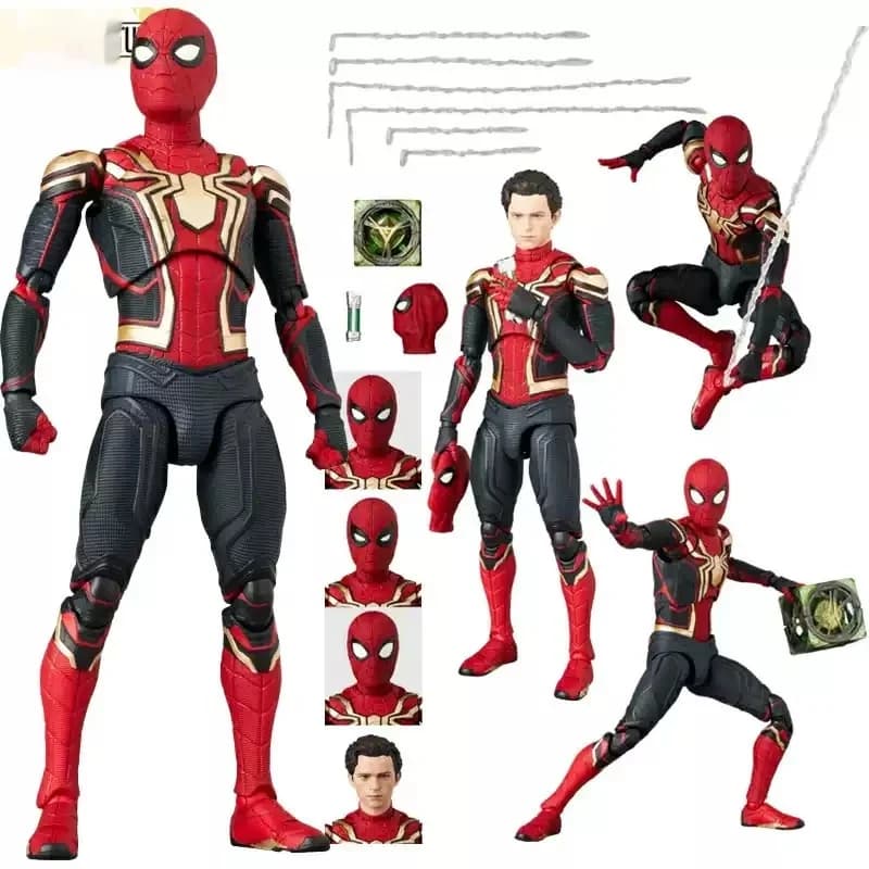 New Medicom Toy Mafex Articulated Action Figure No Way Home Studios Collectible With Interchangeable Head Sculpts Ornament