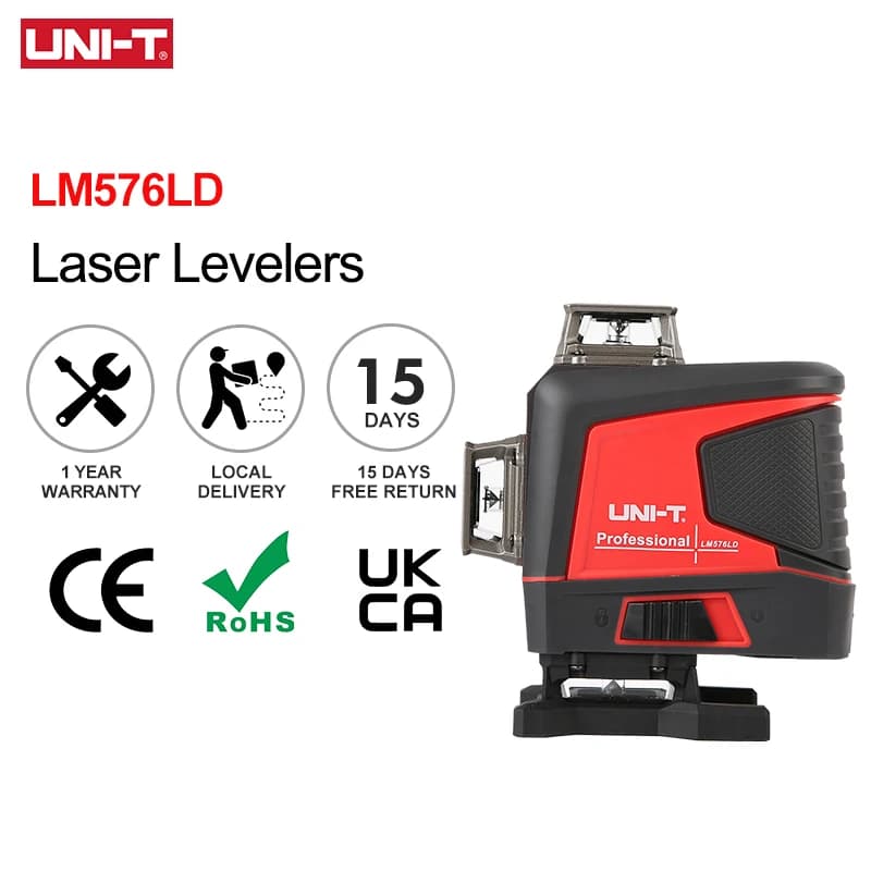 UNI-T Laser Level 360 12 16 Lines 3D Green Line Self Leveling Remote Control Horizontal Vertical Cross Green Beam LM576LD