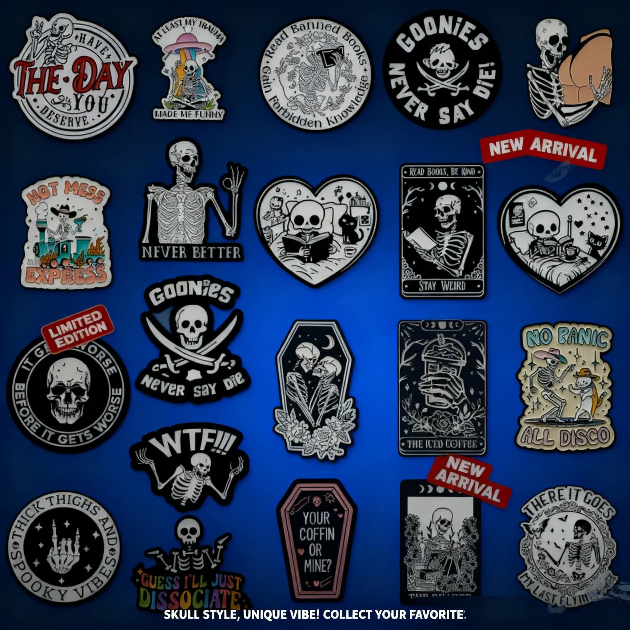 Skull Nerd Brooch Alloy Pin Badge Backpack Clothes Accessory Hot Selling Decoration