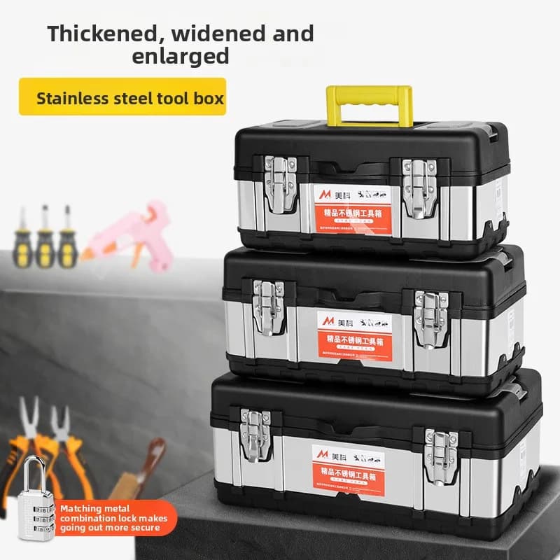 Large Plastic Handheld Tool Box Multifunctional Home Repair Storage Organizer Car Trunk Portable Plastic Toolbox Tool Chest