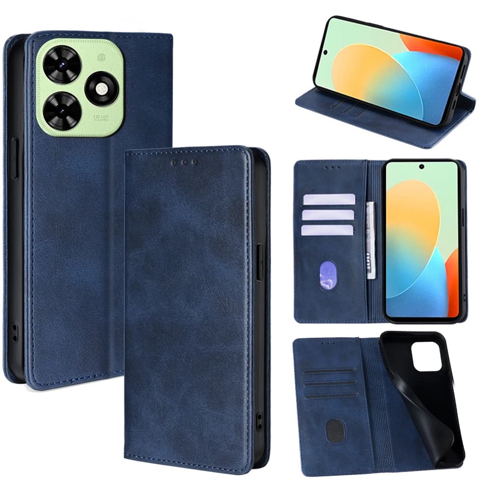 Custodia Magnetica per Telefono Business per Tecno Spark 20 10 Pro 20C 10C 8C Spark GO 2024 Pop 8 Pro, Custodia a Portafoglio in Pelle con Flip Cover