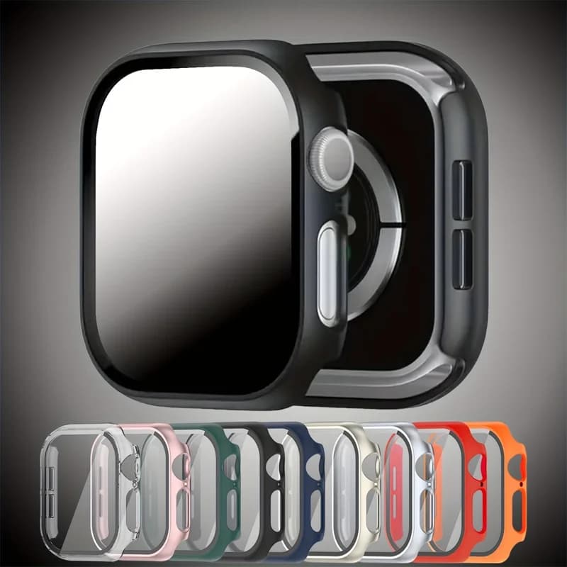 Vetro + Custodia per Apple Watch 45mm 41mm 44mm 40mm 46mm 42mm Protezione schermo Paraurti Copertura per PC per iWatch Serie 4 5 SE 6 7 8 9 10