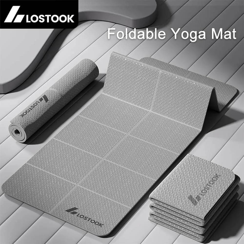 Ecological Folding Yoga Mat in TPE, Double Side Anti-slip for Pilates and Ground Training