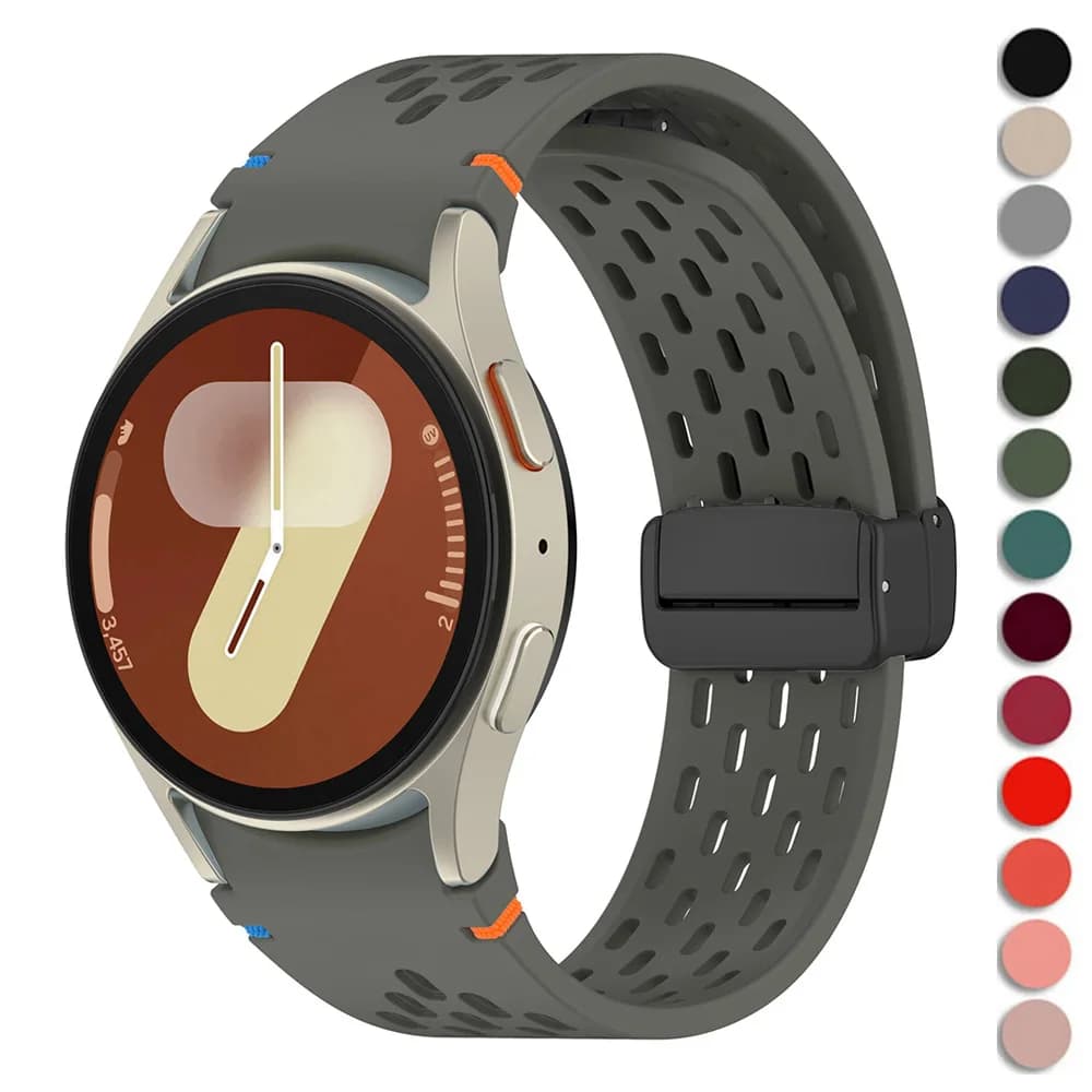 Silicone Strap for Samsung Galaxy Watch 7 6 5 4 FE 40mm 44mm/6 Classic/5Pro Bracelet with Magnetic Clasp No Gaps Galaxy Watch7 Band