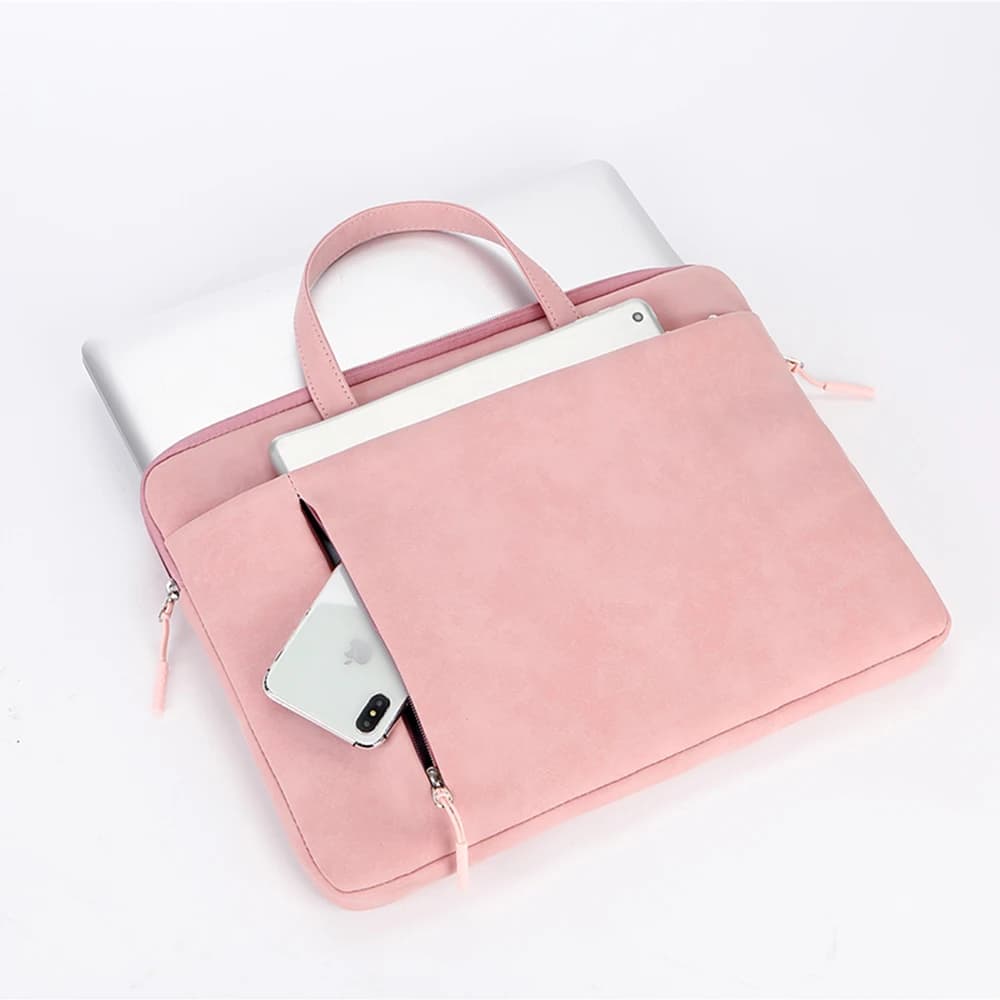 Borsa per laptop da 13-15,6 pollici PU impermeabile, valigetta unisex per MacBook Air Pro, custodia per notebook in pelle