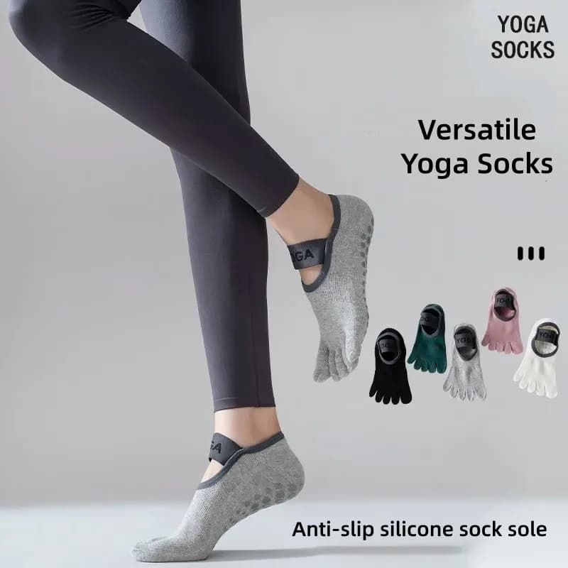 Women's five finger yoga socks, professional, anti-slip, breathable, for indoor dance, pilates