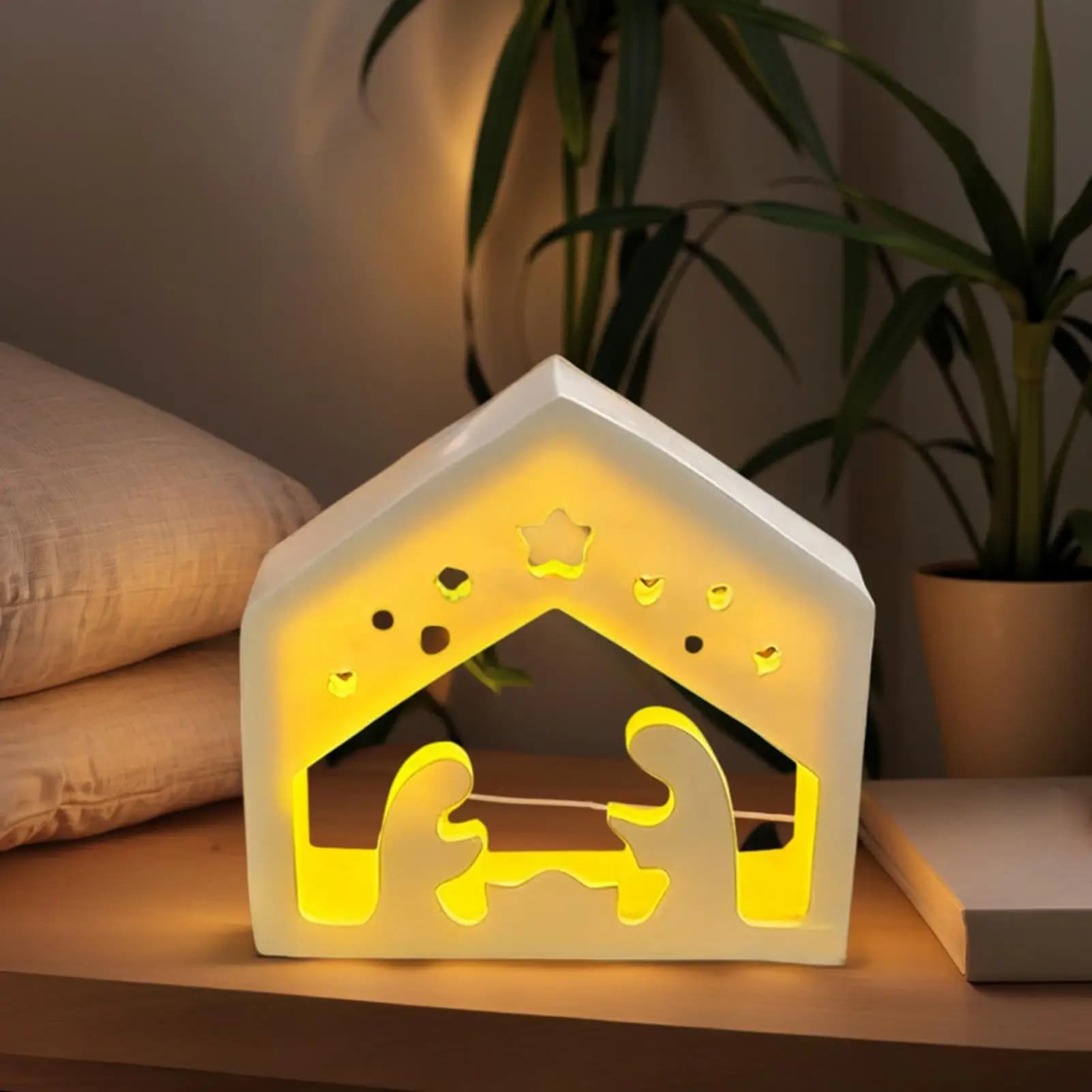 Nativity Scene Mold for Resin Jesus Tealight Holder Template Nativity Silicone Mold for Handmade Scented Candles Plaster Resin