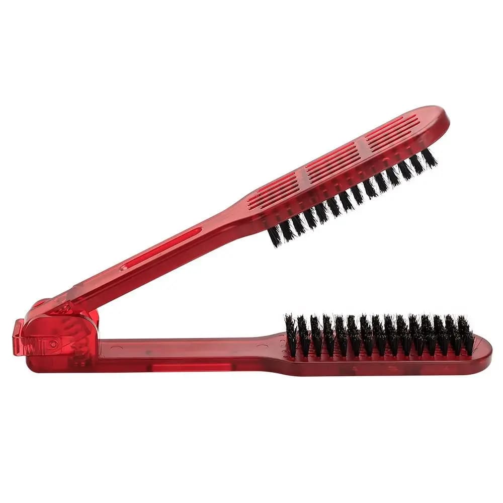 Pettine Multifunzionale a Doppia Faccia a Forma di V per la Cura dei Capelli, Antistatico, con Clip per Parrucchieri, Pettine Lisciante Durevole