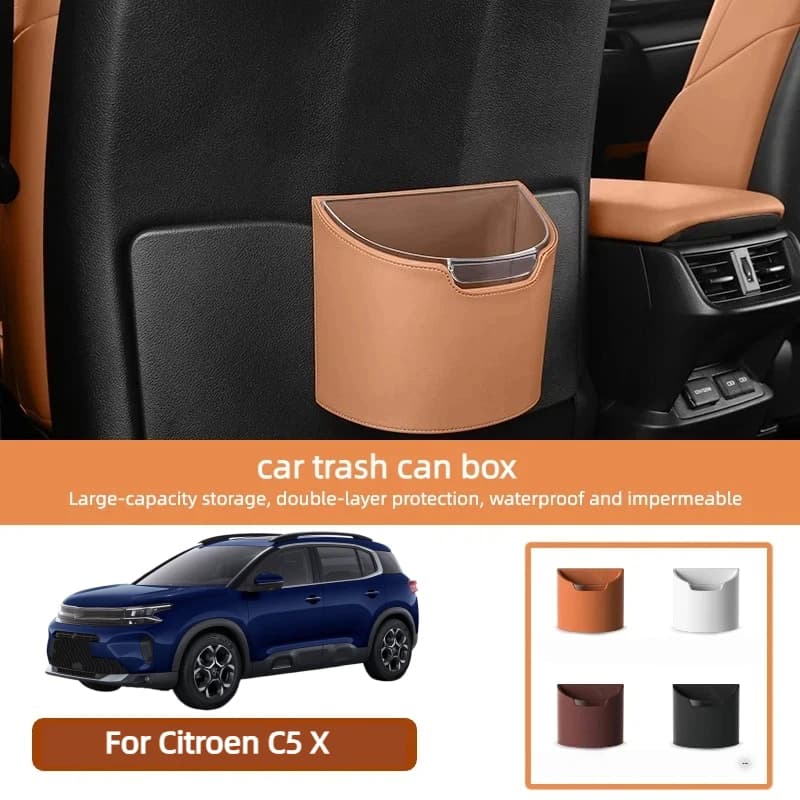 Cestino per Rifiuti da Appendere per Auto, Doppio Strato, Contenitore per Sedile Posteriore per Citroen C5 X 2024-2025, Organizzatore per Auto, Accessori