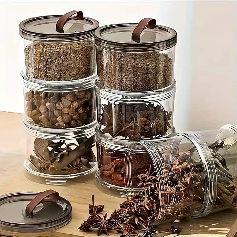 Airtight container Transparent to 3 Roads. Food jar for cereals, grains and spices. Ideal for kitchen, refrigerator or desk.